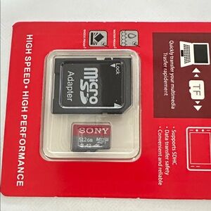 Sony Black and Red Micro SD Card with Adapter